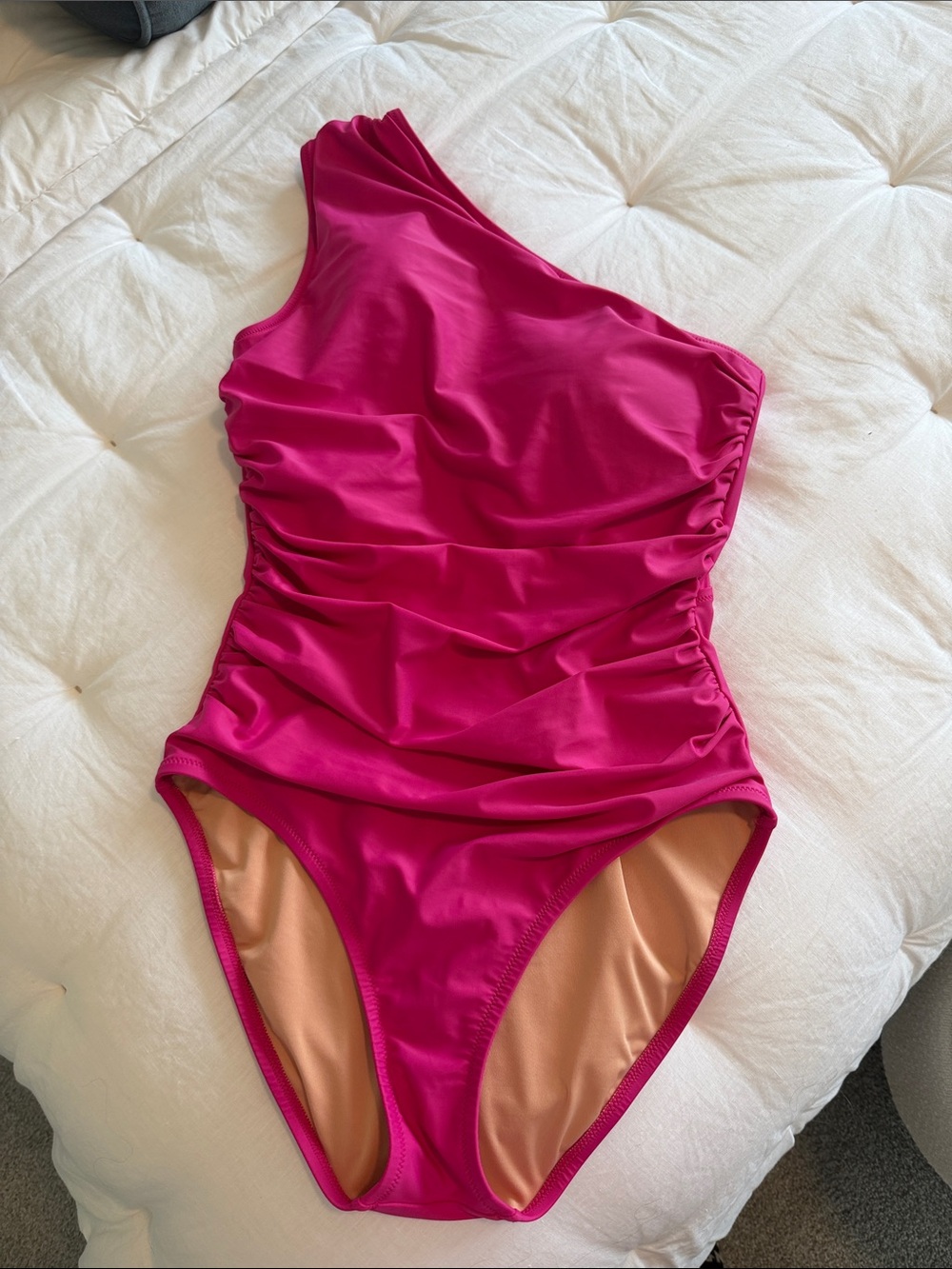J Crew ruched one shoulder swimsuit. Size 12.